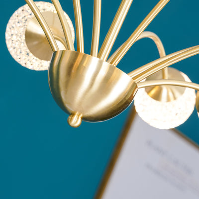 Ralem Chandelier Curved Arms Brass
