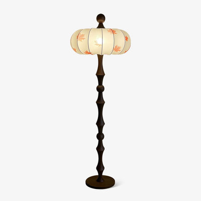 Whispen Wood Fabric Vintage Floor Lamp