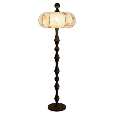 Whispen Wood Fabric Vintage Floor Lamp