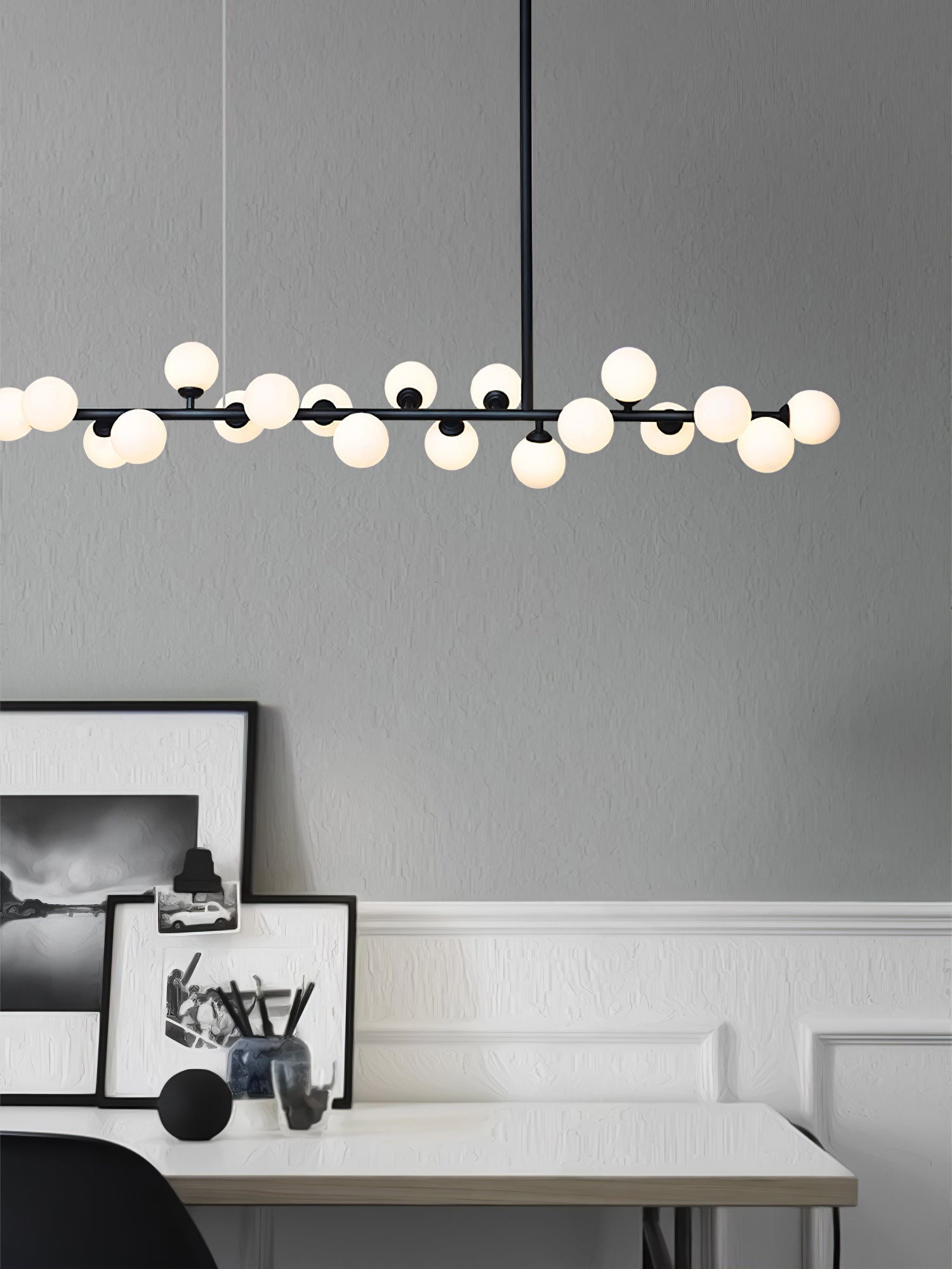 Lumiray Black Linear Globe Pendant Light