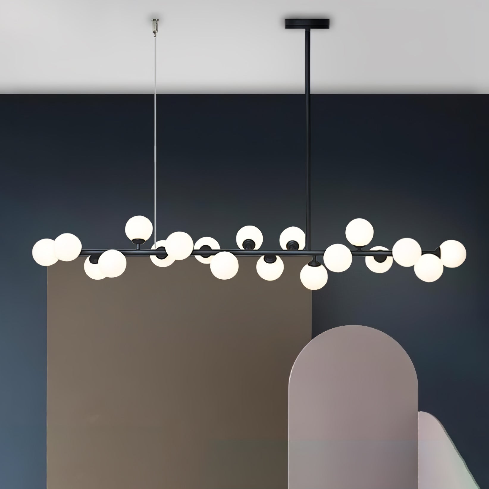 Lumiray Black Linear Globe Pendant Light