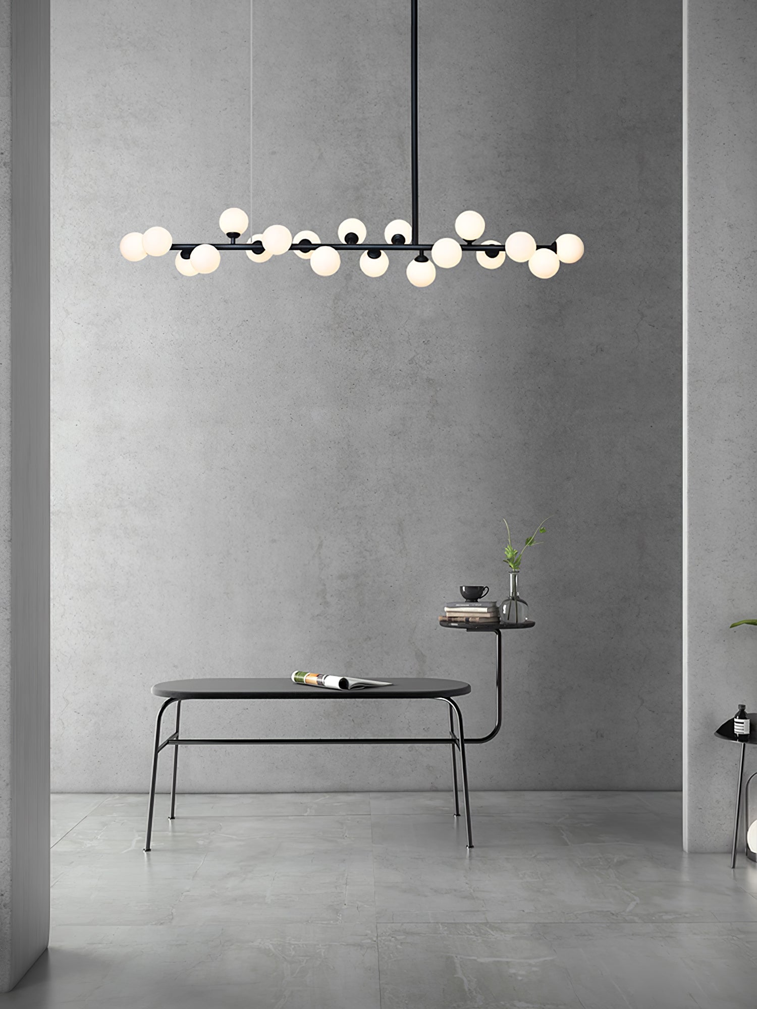 Lumiray Black Linear Globe Pendant Light