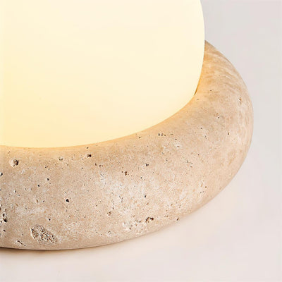 Riita Travertine Globe Table Lamp Mini Maga - Neutral Decor
