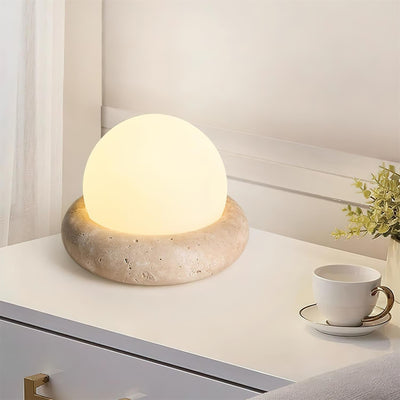 Riita Travertine Globe Table Lamp Mini Maga - Neutral Decor