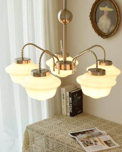 Curinel Vintage Chrome Glass Chandelier