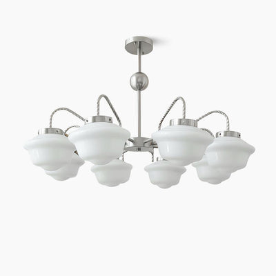 Curinel Vintage Chrome Glass Chandelier