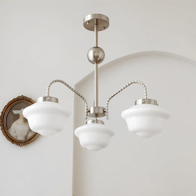 Curinel Vintage Chrome Glass Chandelier