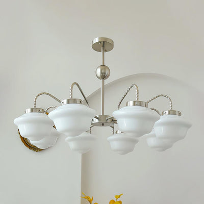 Curinel Vintage Chrome Glass Chandelier