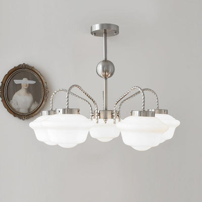 Curinel Vintage Chrome Glass Chandelier