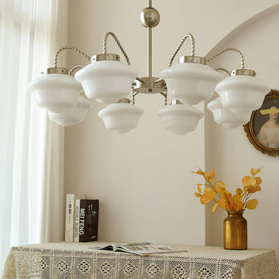 Curinel Vintage Chrome Glass Chandelier