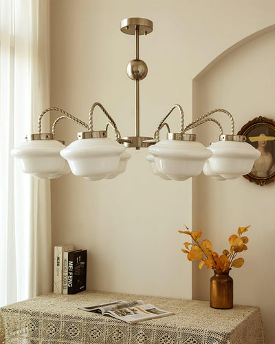 Curinel Vintage Chrome Glass Chandelier