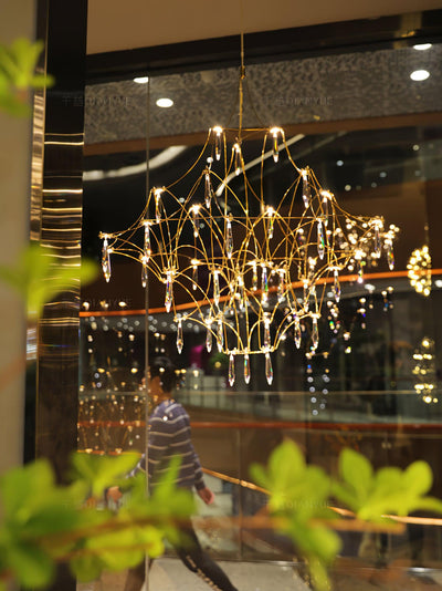 Cyrorella Chandelier Stainless Crystal Net