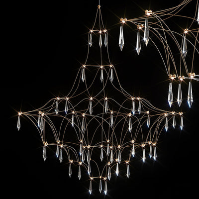 Cyrorella Chandelier Stainless Crystal Net