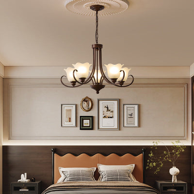 Nydorisra Elegance Vintage Floral Glass Chandelier