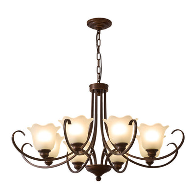 Nydorisra Elegance Vintage Floral Glass Chandelier