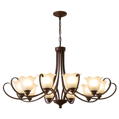 Nydorisra Elegance Vintage Floral Glass Chandelier