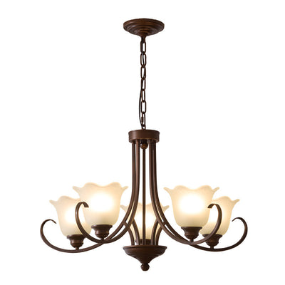 Nydorisra Elegance Vintage Floral Glass Chandelier
