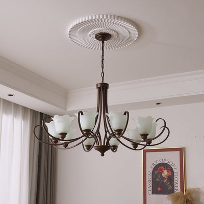 Nydorisra Elegance Vintage Floral Glass Chandelier