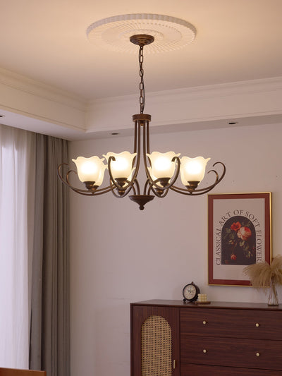 Nydorisra Elegance Vintage Floral Glass Chandelier
