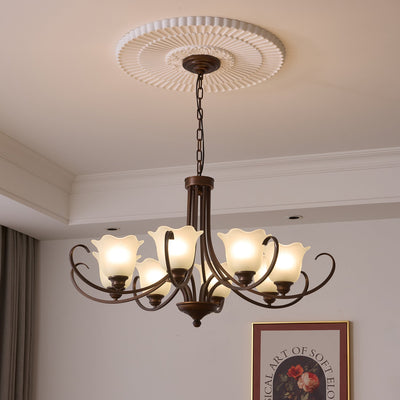 Nydorisra Elegance Vintage Floral Glass Chandelier