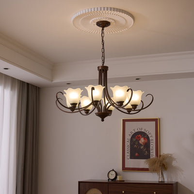 Nydorisra Elegance Vintage Floral Glass Chandelier