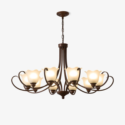 Nydorisra Elegance Vintage Floral Glass Chandelier