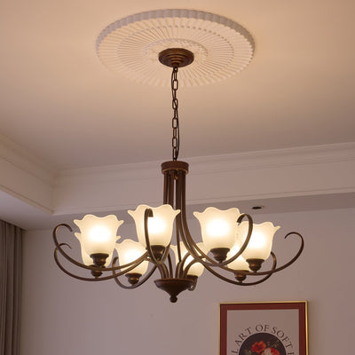 Nydorisra Elegance Vintage Floral Glass Chandelier