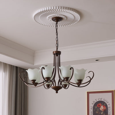 Nydorisra Elegance Vintage Floral Glass Chandelier