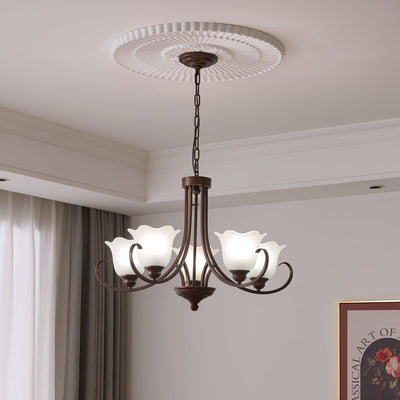 Nydorisra Elegance Vintage Floral Glass Chandelier