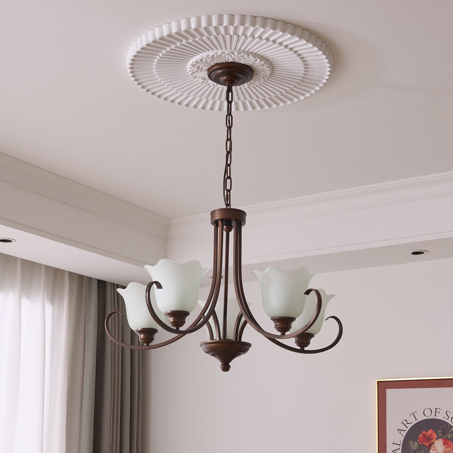 Nydorisra Elegance Vintage Floral Glass Chandelier