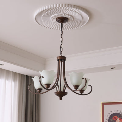 Nydorisra Elegance Vintage Floral Glass Chandelier
