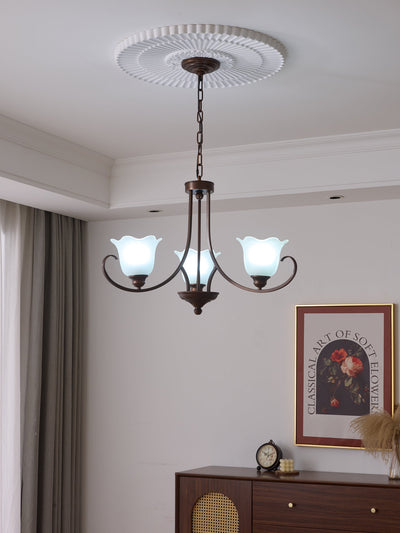 Nydorisra Elegance Vintage Floral Glass Chandelier