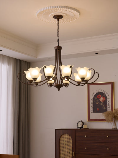 Nydorisra Elegance Vintage Floral Glass Chandelier