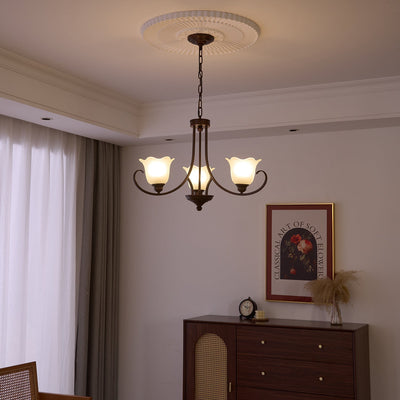 Nydorisra Elegance Vintage Floral Glass Chandelier
