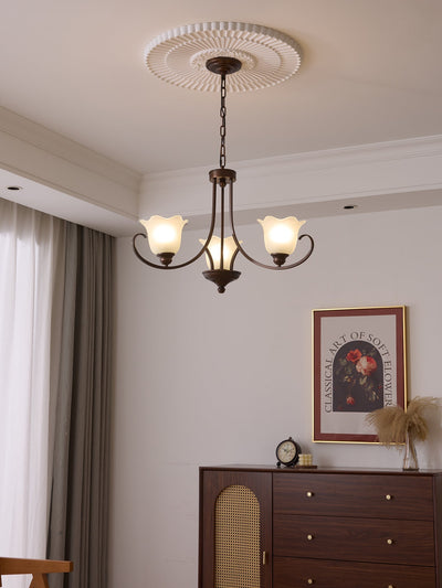 Nydorisra Elegance Vintage Floral Glass Chandelier