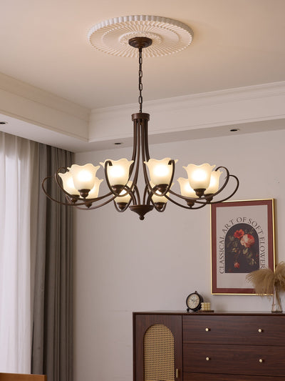Nydorisra Elegance Vintage Floral Glass Chandelier