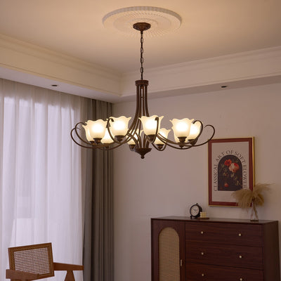 Nydorisra Elegance Vintage Floral Glass Chandelier