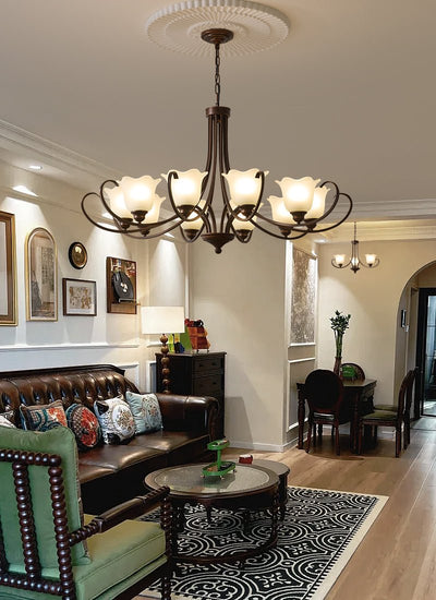 Nydorisra Elegance Vintage Floral Glass Chandelier