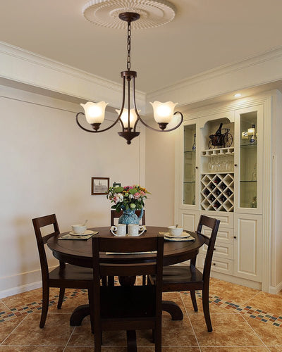 Nydorisra Elegance Vintage Floral Glass Chandelier