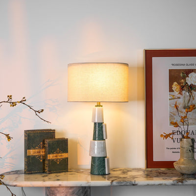 Obelisk Stacked Marble Table Lamp