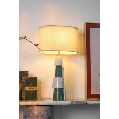 Obelisk Stacked Marble Table Lamp