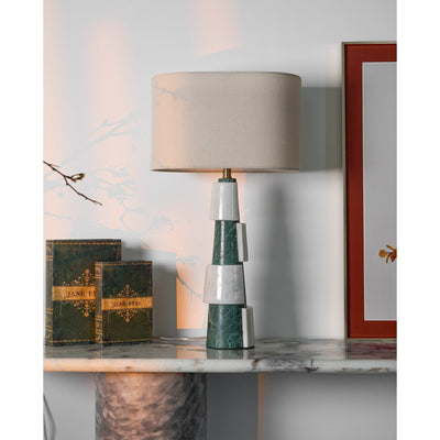Obelisk Stacked Marble Table Lamp