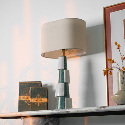 Obelisk Stacked Marble Table Lamp