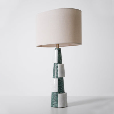 Obelisk Stacked Marble Table Lamp