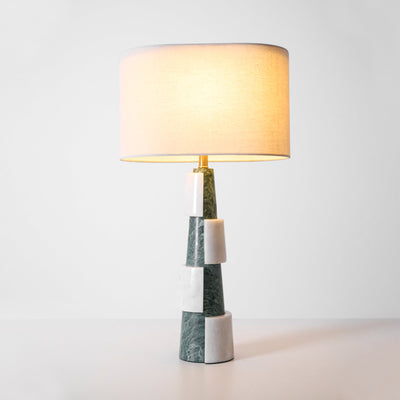 Obelisk Stacked Marble Table Lamp