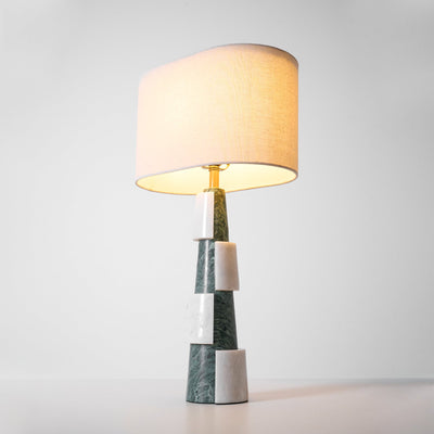 Obelisk Stacked Marble Table Lamp