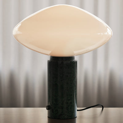 Lioralira Table Lamp with Glass Shade and Green Marble Base