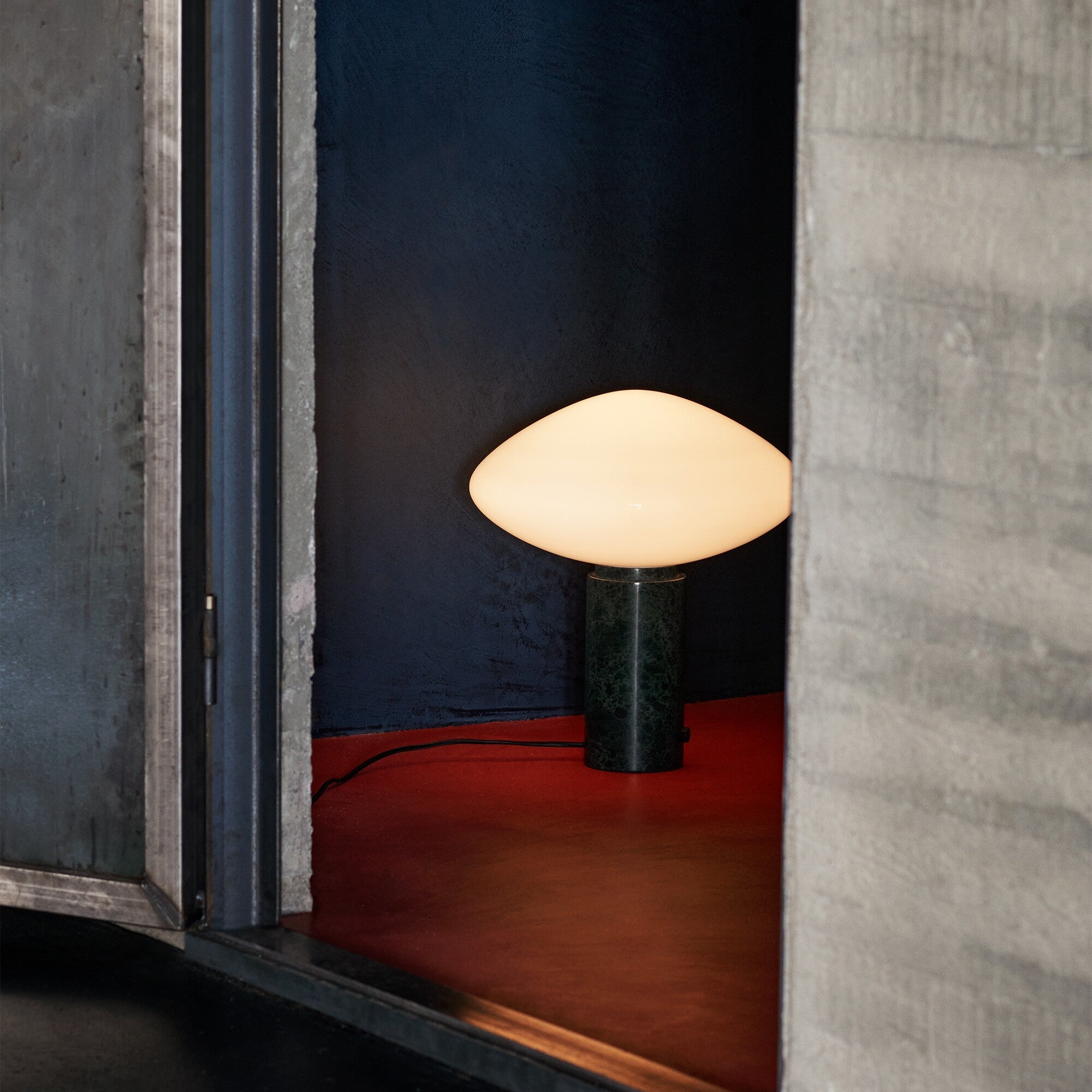 Lioralira Table Lamp with Glass Shade and Green Marble Base