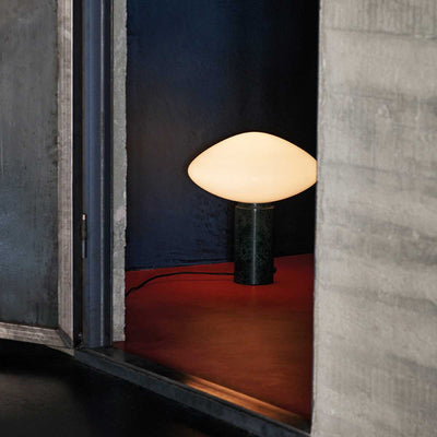 Lioralira Table Lamp with Glass Shade and Green Marble Base