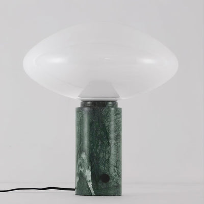 Lioralira Table Lamp with Glass Shade and Green Marble Base